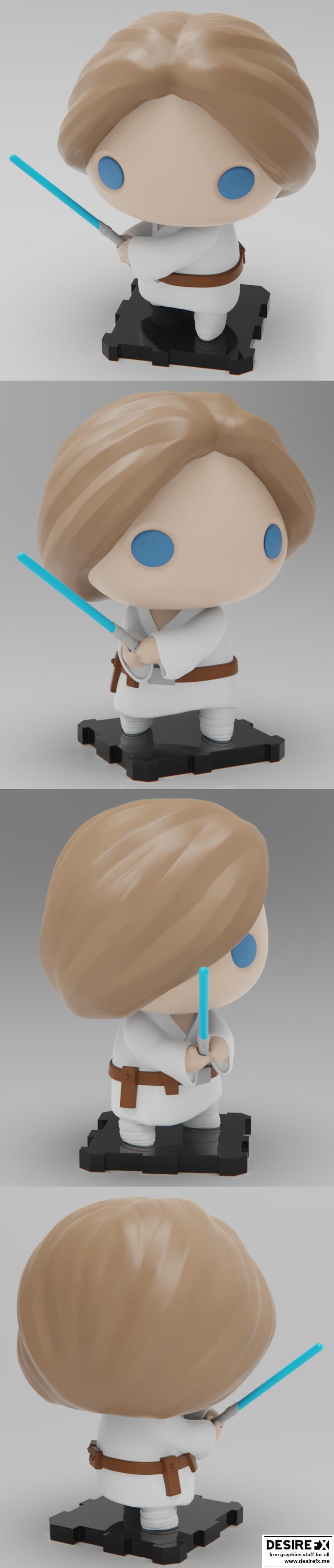 PlaKit -星球大战 -卢克·天行者 - 3D打印模型|PlaKit – Star Wars – Luke Skywalker – 3D Print Model