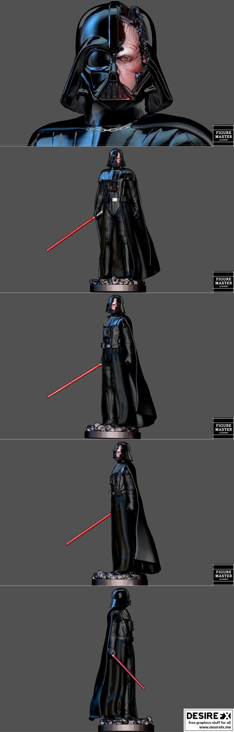 星球大战3D打印模型：安纳金·天行者与欧比旺·克诺比|Figuremaster – Darth Vader Anakin Starwars Disney Obiwan – 3D Print Model STL