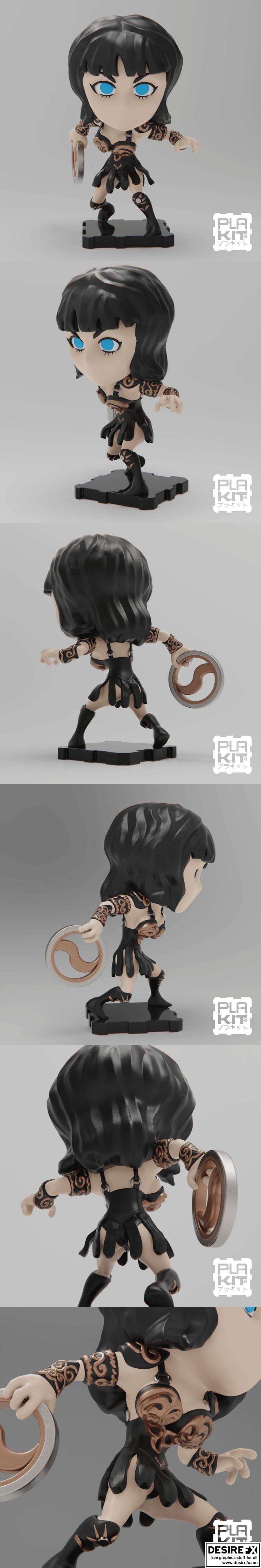 PlaKit - Xena战士公主 - 3D打印模型|PlaKit – Xena Warrior Princess – 3D Print Model