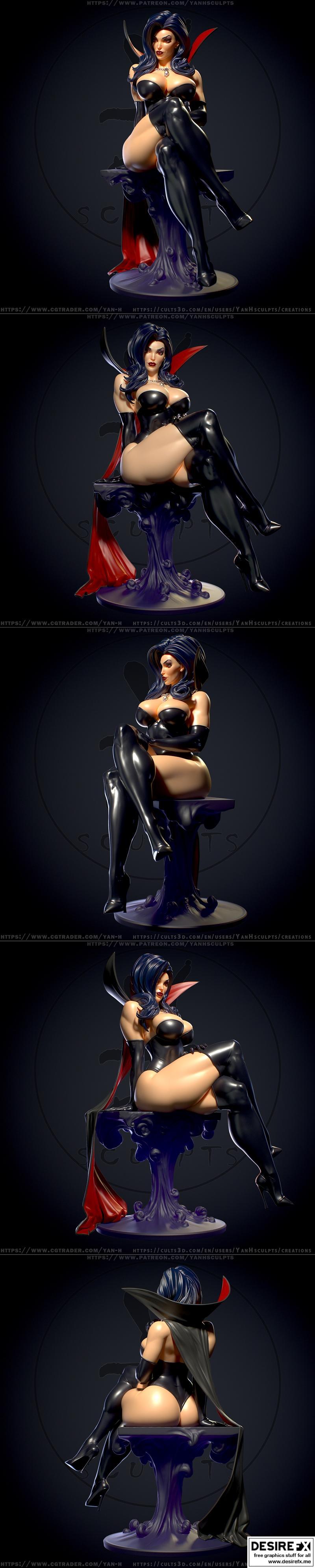 Yan H - 黑暗女王 - 3D打印模型|Yan H – Dark Queen – 3D Print Model STL