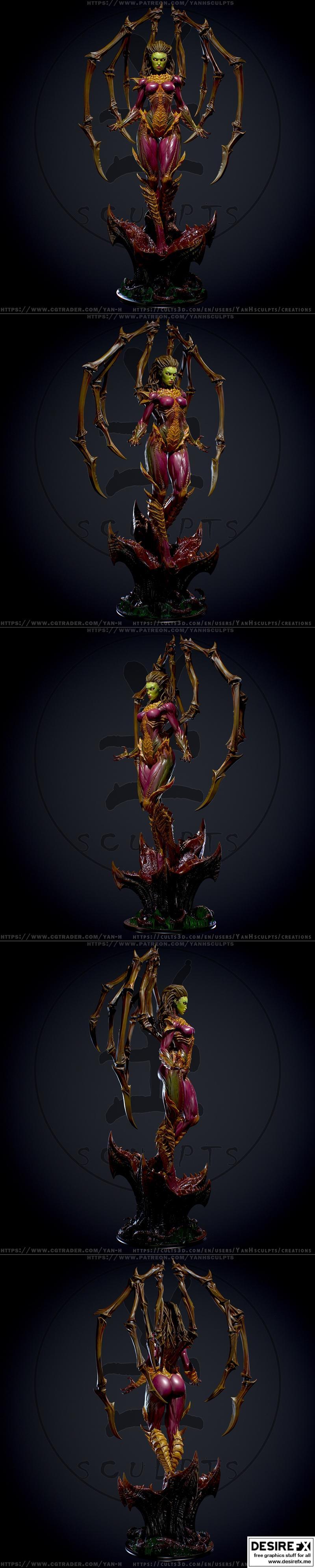 Yan H工作室 - 3D打印模型 - 萨拉·凯里根|Yan H – Sarrah Kerrigan – 3D Print Model STL