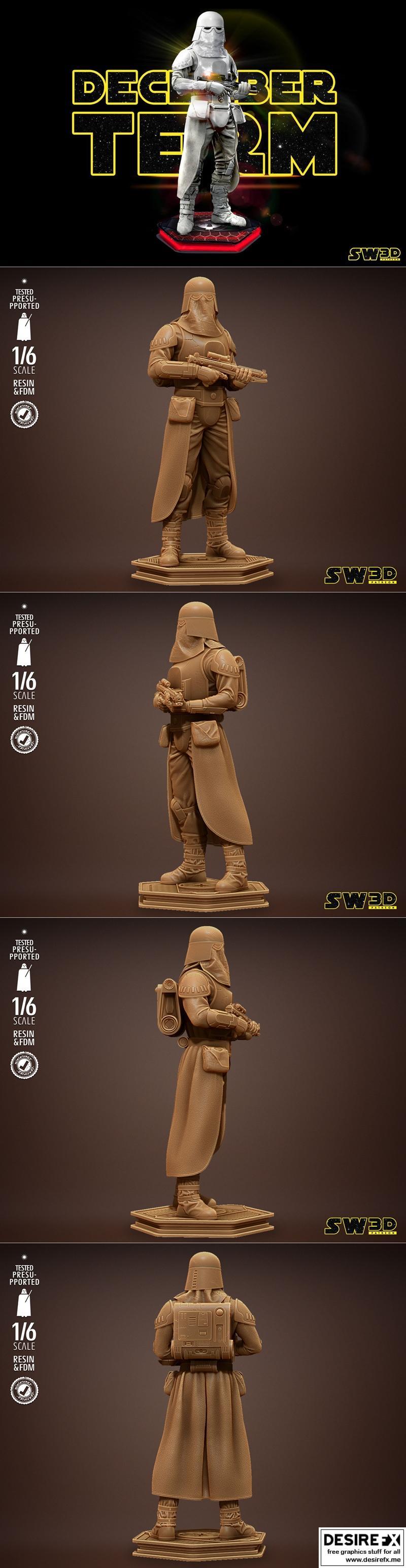 星球大战 - 雪地兵 - 3D打印模型|Star Wars – Snow Trooper Sculpture – 3D Print Model STL