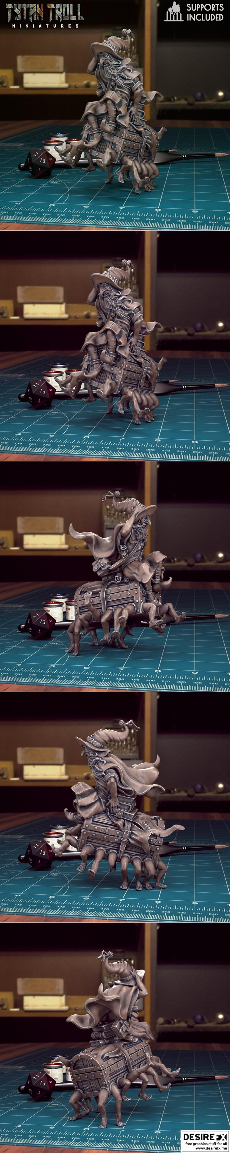 Rincewind与行李箱 3D打印模型|Rincewind And Luggage – 3D Print Model STL
