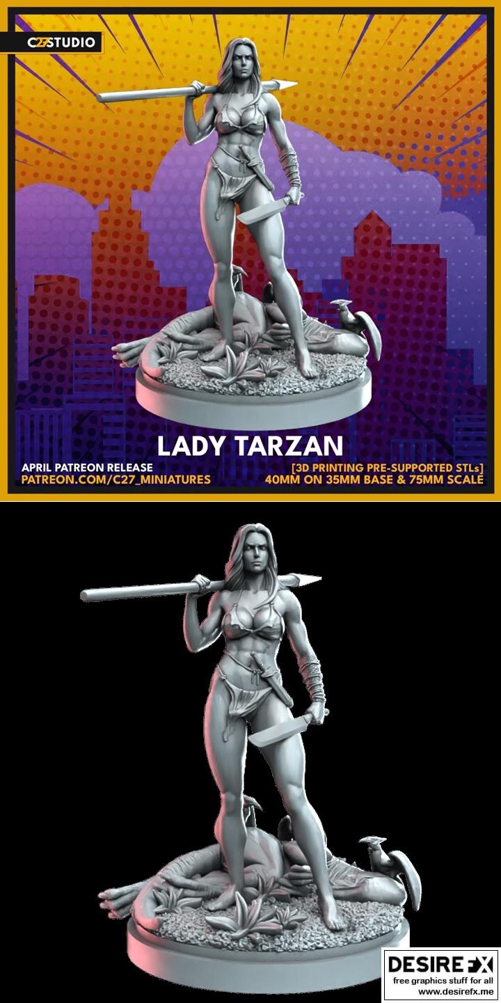 塔姆赞小姐（Shanna）3D打印模型|Shanna (Lady Tarzan) – 3D Print Model STL