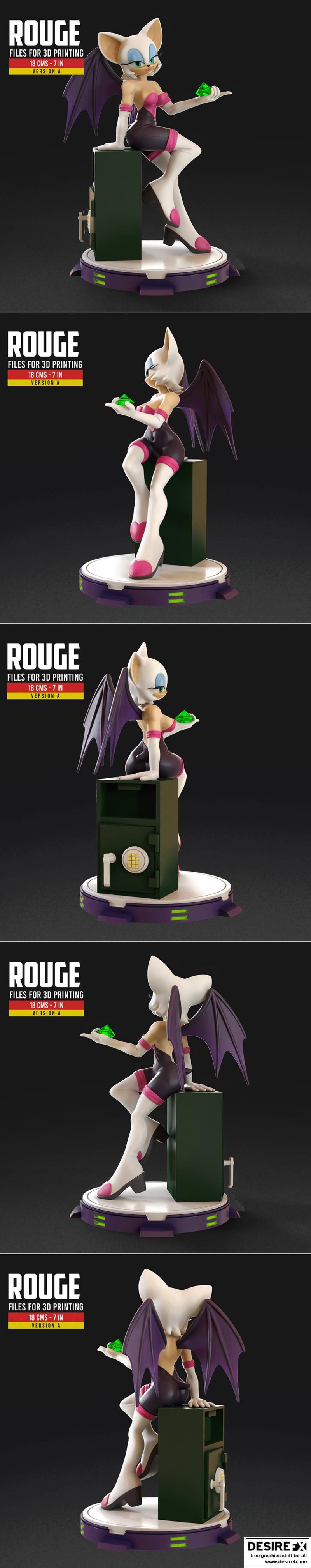 红色蝙蝠——索尼克——3D打印模型|Rouge The Bat – Sonic – 3D Print Model STL