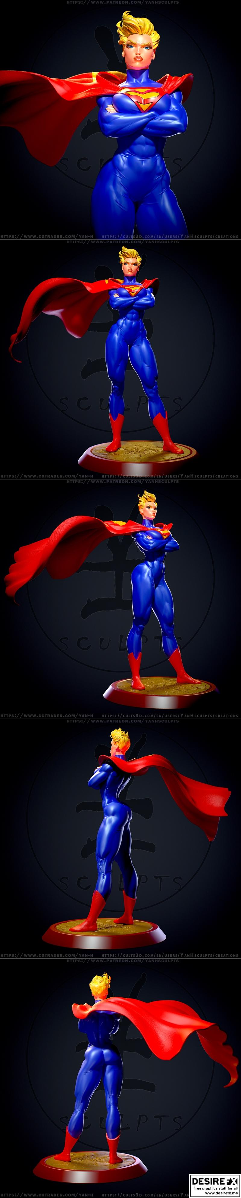 Yan H - 奇幻世界 超女 3D打印模型|Yan H -Elseworlds Supergirl – 3D Print Model STL