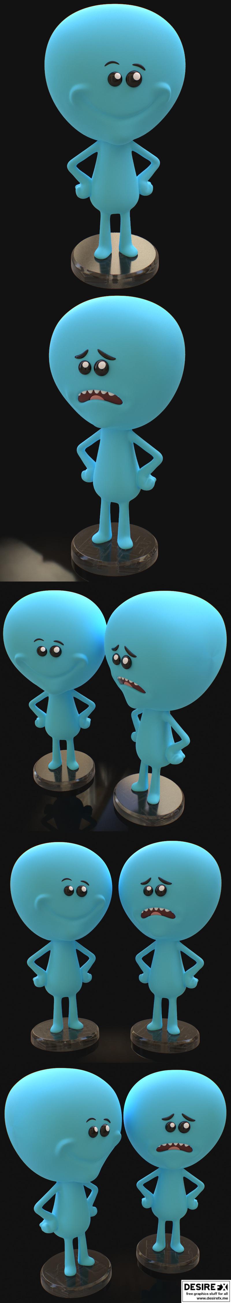 PlaKit - 冰冻小怪兽 - 3D打印模型|PlaKit – Mr. Meeseeks – 3D Print Model