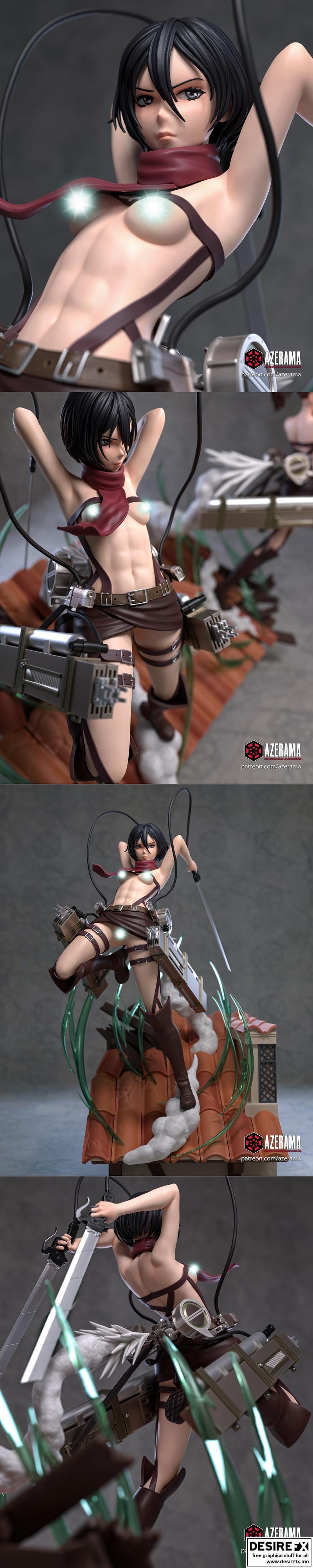 Azerama - 微萨·阿克曼 - 3D打印模型|Azerama – Mikasa Ackerman – 3D Print Model STL