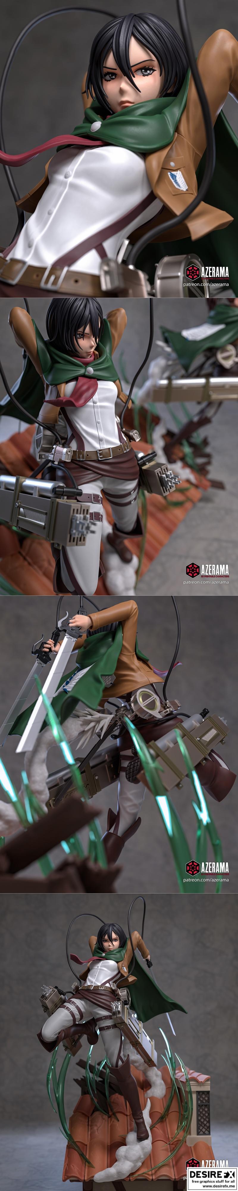 Azerama - 微萨·阿克曼 - 3D打印模型|Azerama – Mikasa Ackerman – 3D Print Model STL