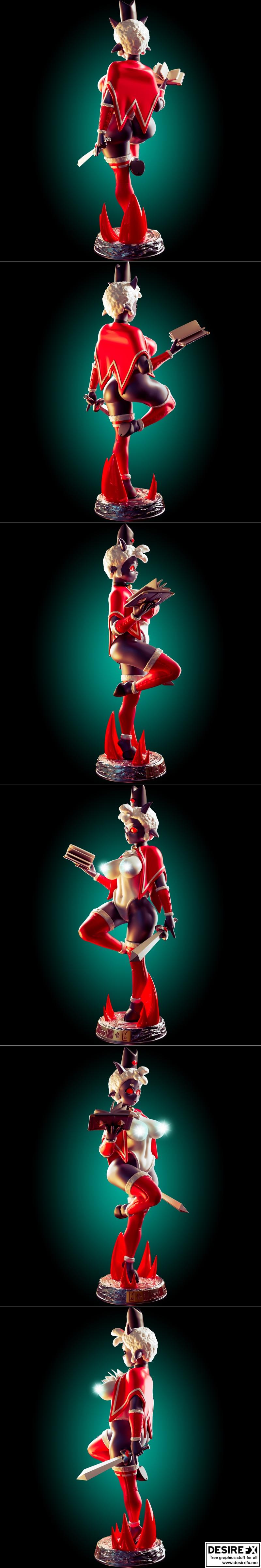 圣诞羔羊巨型少女 3D打印模型|Officer Rhu – Christmas lamb thick monster girl – 3D Print Model STL