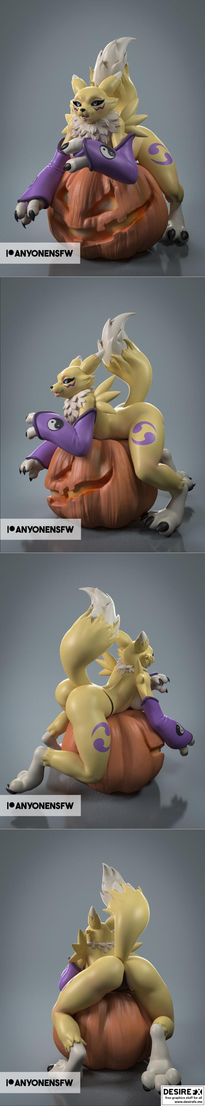 瑞米昂南瓜造型3D打印模型|Anyone – Renamon in the pumpkin – 3D Print Model STL
