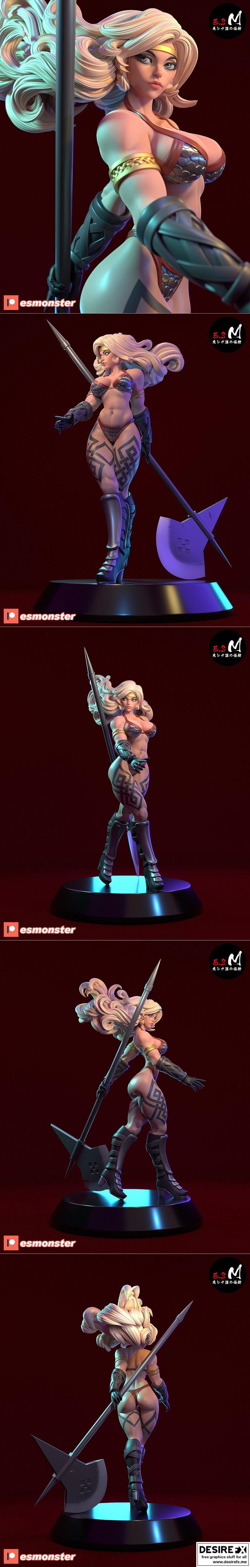 E.S.怪物 - 亚马逊 - 3D打印模型|E.S Monster – Amazon – 3D Print Model STL