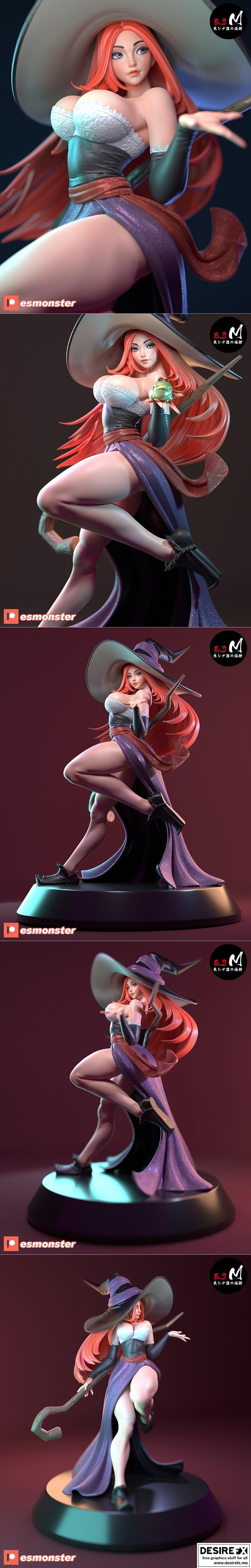 E.S怪物——女巫——3D打印模型|E.S Monster – Sorceress – 3D Print Model STL