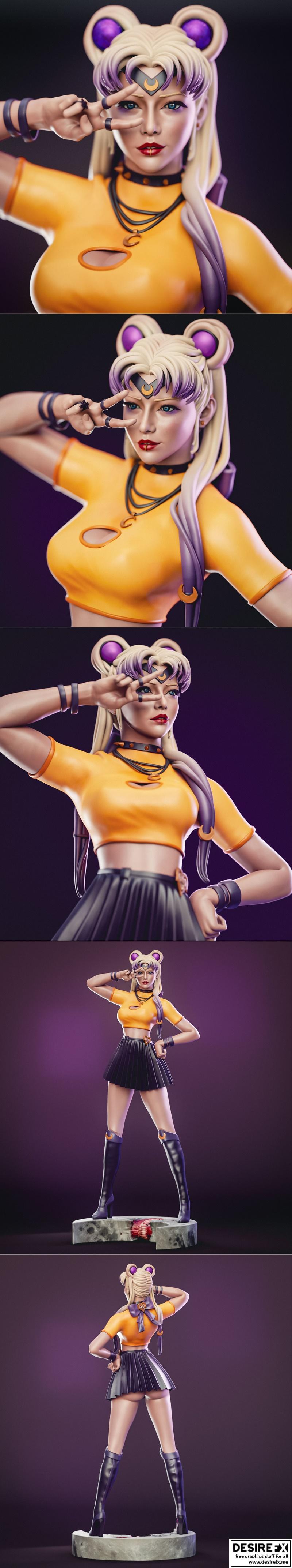 Fian - 魔法少女小圆 - 3D打印模型|Fian – Sailor Moon – 3D Print Model STL