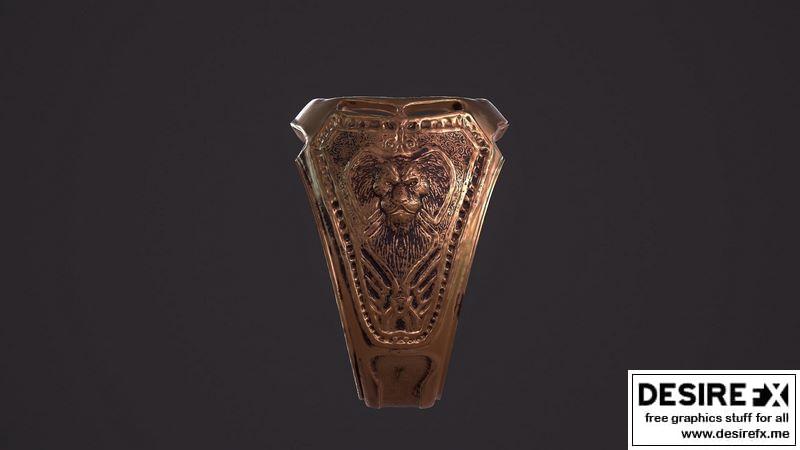 狮形戒指 3D打印模型|lion ring 3D print model