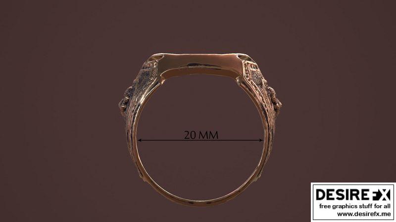 狮形戒指 3D打印模型|lion ring 3D print model