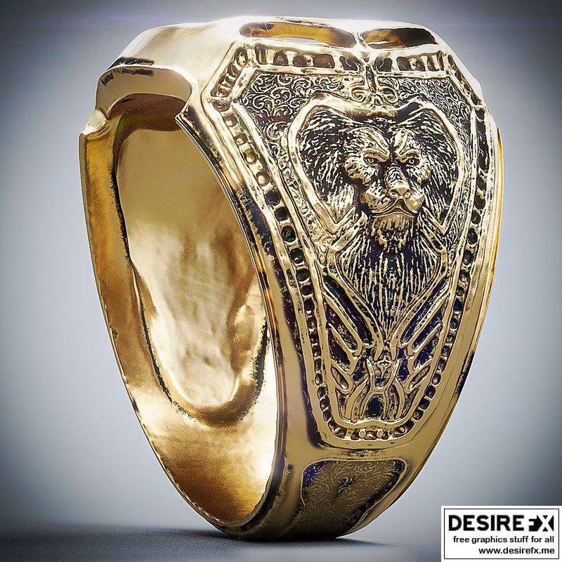 狮形戒指 3D打印模型|lion ring 3D print model