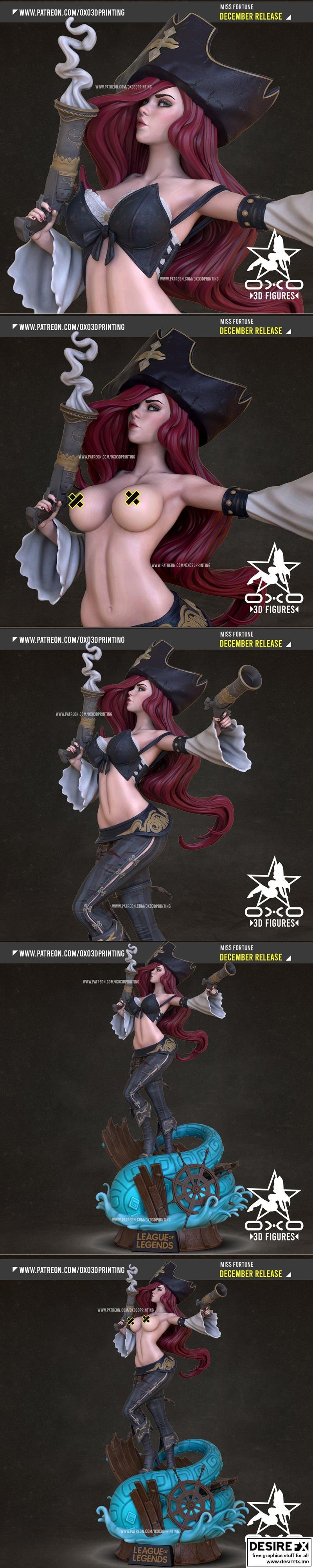 OXO3D - 丽莎·福尔图纳 - 3D打印模型|OXO3D – Miss Fortune – 3D Print Model STL