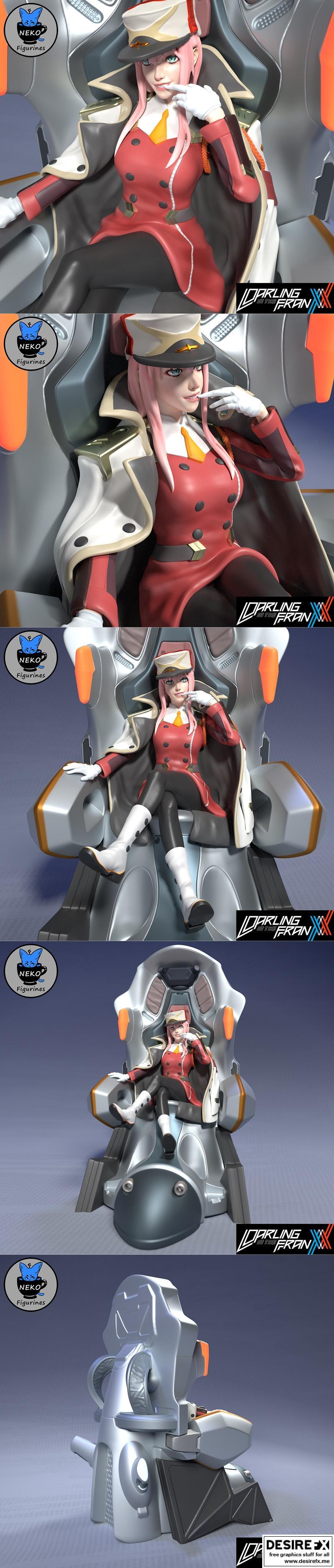 零号双子3D打印模型|Neko Figurines – Zero Two – 3D Print Model STL