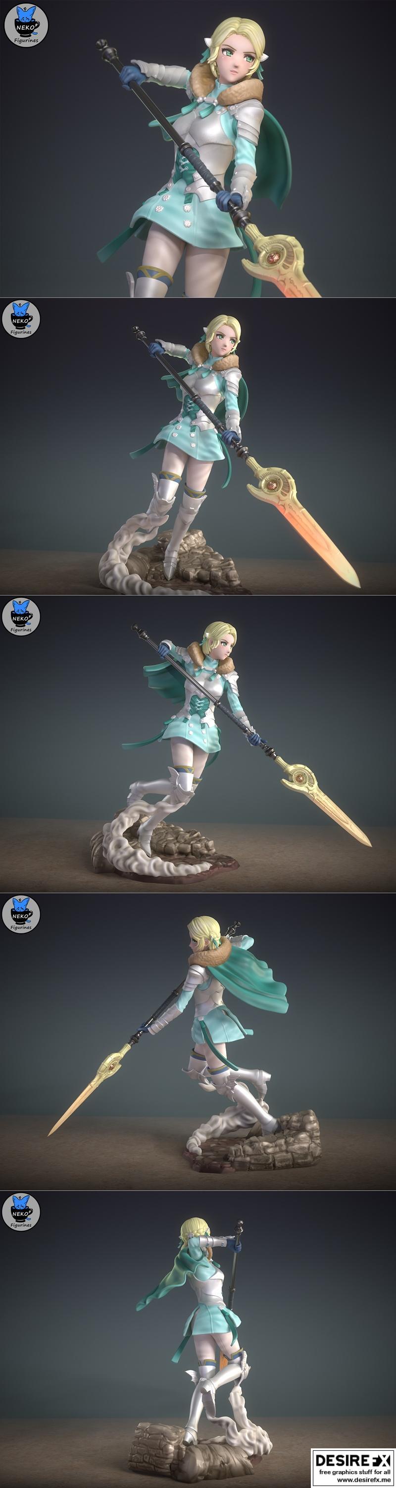 Neko Figurines 3D打印模型：Ingrid Galatea角色造型|Neko Figurines – Ingrid Galatea – 3D Print Model STL