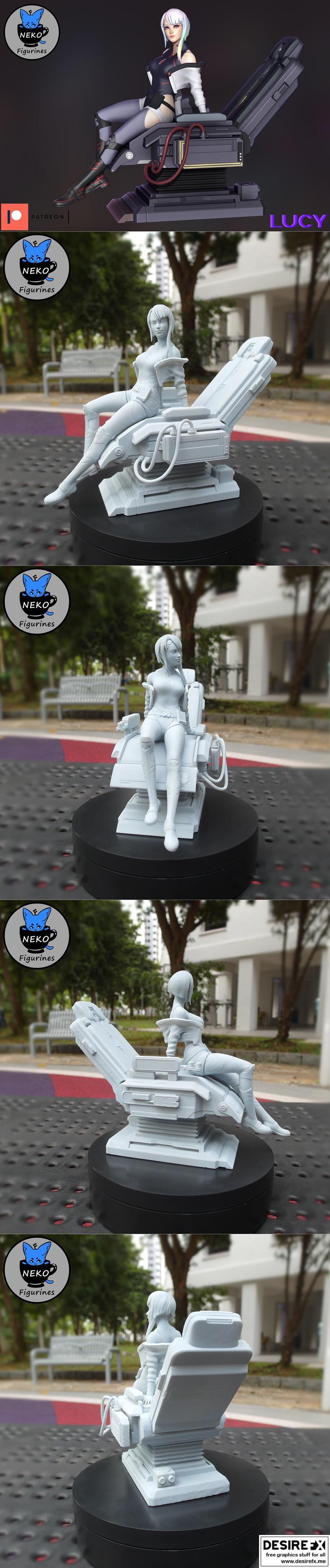 3D打印模型：Neko Lucy角色雕塑|Neko Figurines – Lucy – 3D Print Model STL