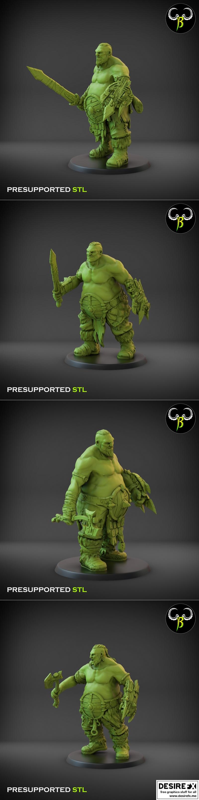 饥饿之子盾兵小队 - 地形泥塑生物3D打印模型|Clay Beast Creation – Hunger Sons Shield Squad – 3D Print Model STL