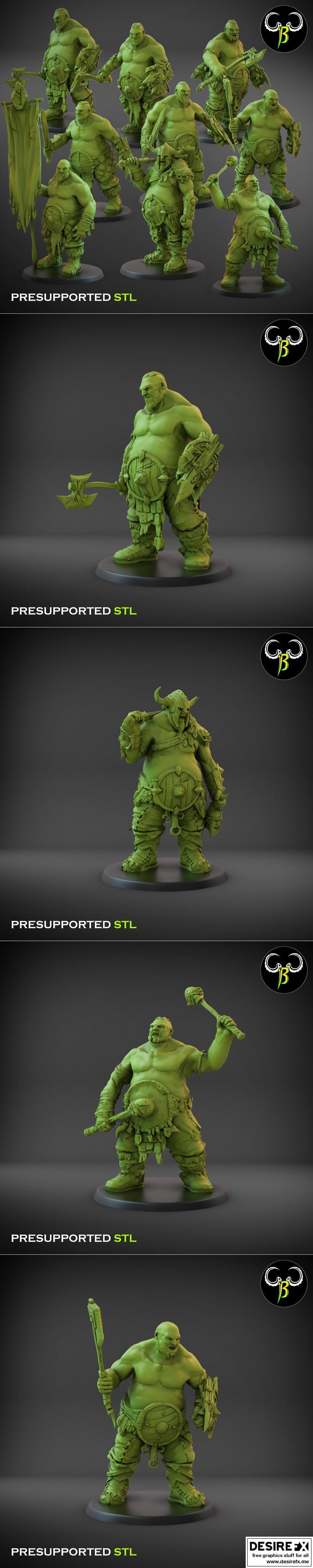 饥饿之子盾兵小队 - 地形泥塑生物3D打印模型|Clay Beast Creation – Hunger Sons Shield Squad – 3D Print Model STL
