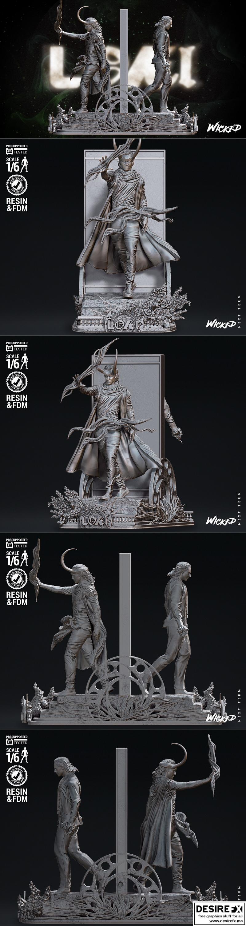 洛基第二季迪奥拉模型 3D打印雕塑|Wicked – Loki Season 2 Diorama – 3D Print Model STL