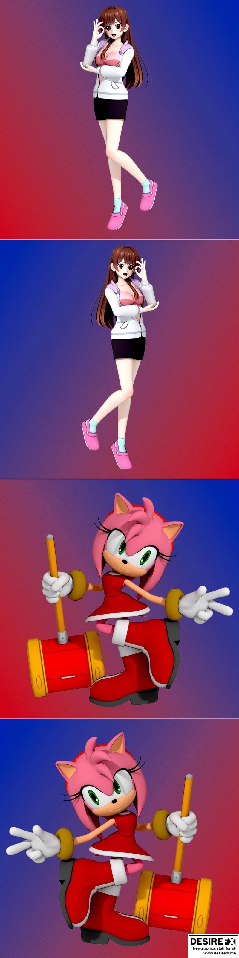 3D打印模型：《租个女友》Amy奖杯粉碎场景|Chizuru Mizuhara Rent a Girlfriend and Amy Trophy Smash 4 – 3D Print Model STL