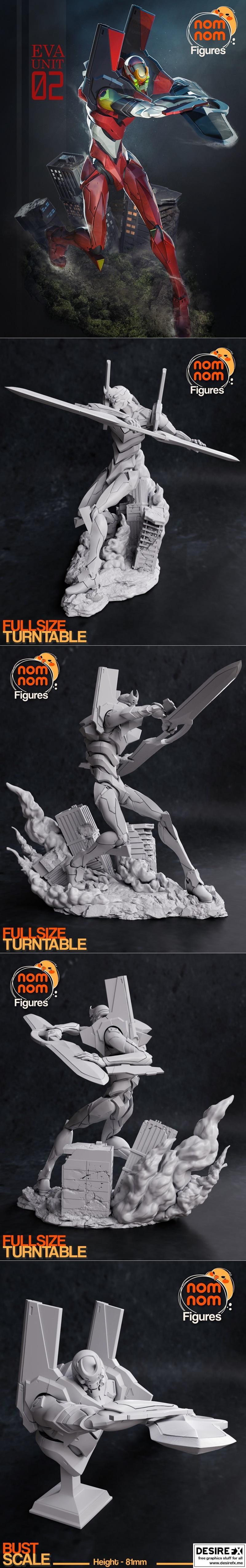Neon Genesis Evangelion Eva-02 3D打印模型|Nomnom Figures – Eva-02 from Neon Genesis Evangelion – 3D Print Model STL