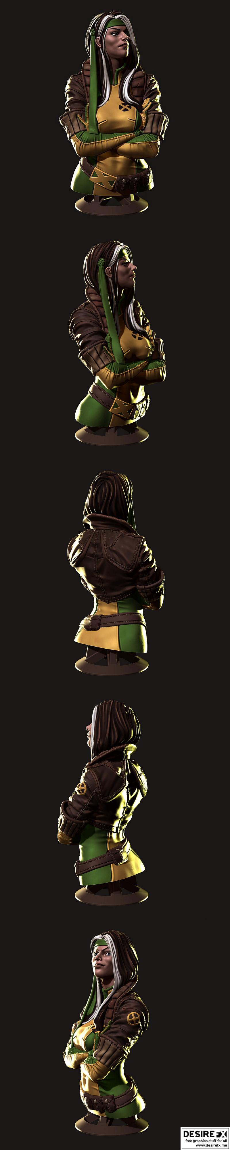 rogue bust x战警 3D打印模型|Rogue Bust X-Men – 3D Print Model