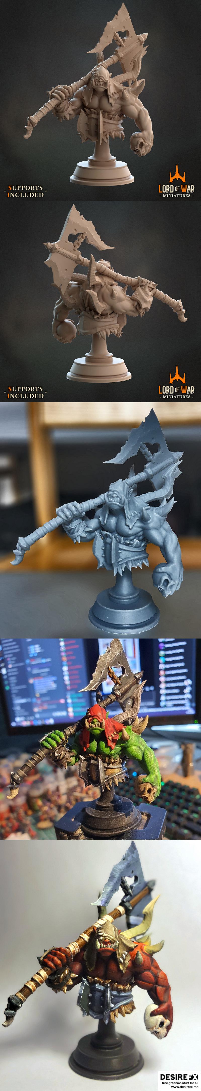 奥术执行者雕像 3D打印模型|Orc Executioner Bust – 3D Print Model