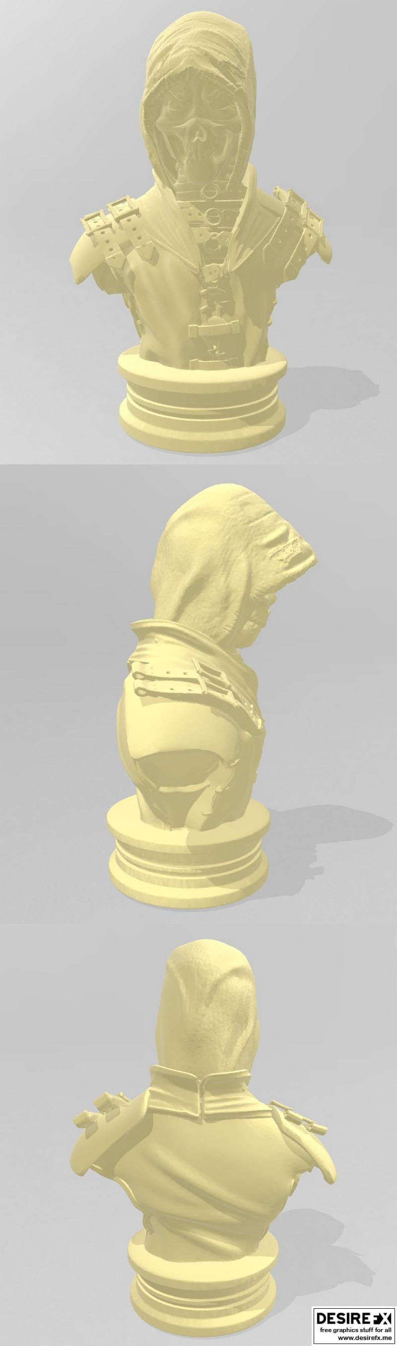 3D打印模型：MK蝎子人形雕塑|Mortal Kombat Scorpion Bust – 3D Print Model