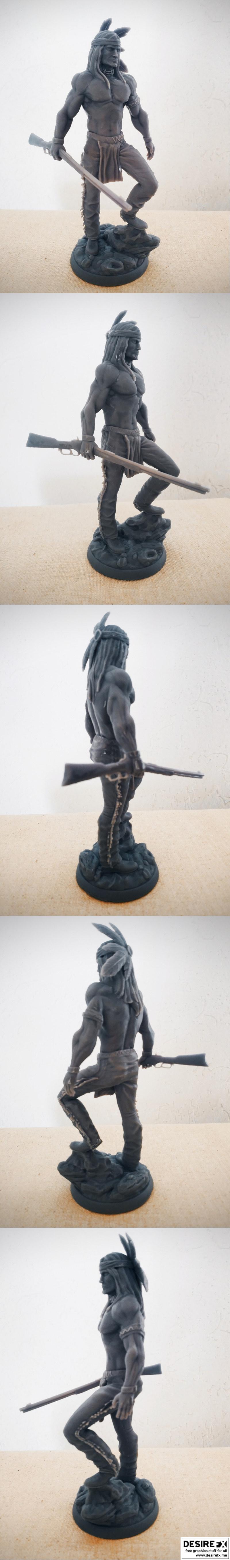 精英原住民战士——3D打印模型|Elite Native American Warrior – 3D Print Model