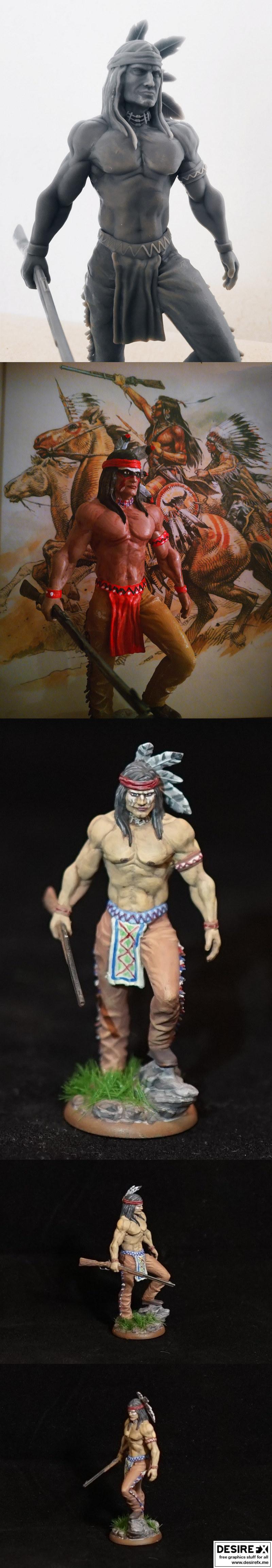 精英原住民战士——3D打印模型|Elite Native American Warrior – 3D Print Model