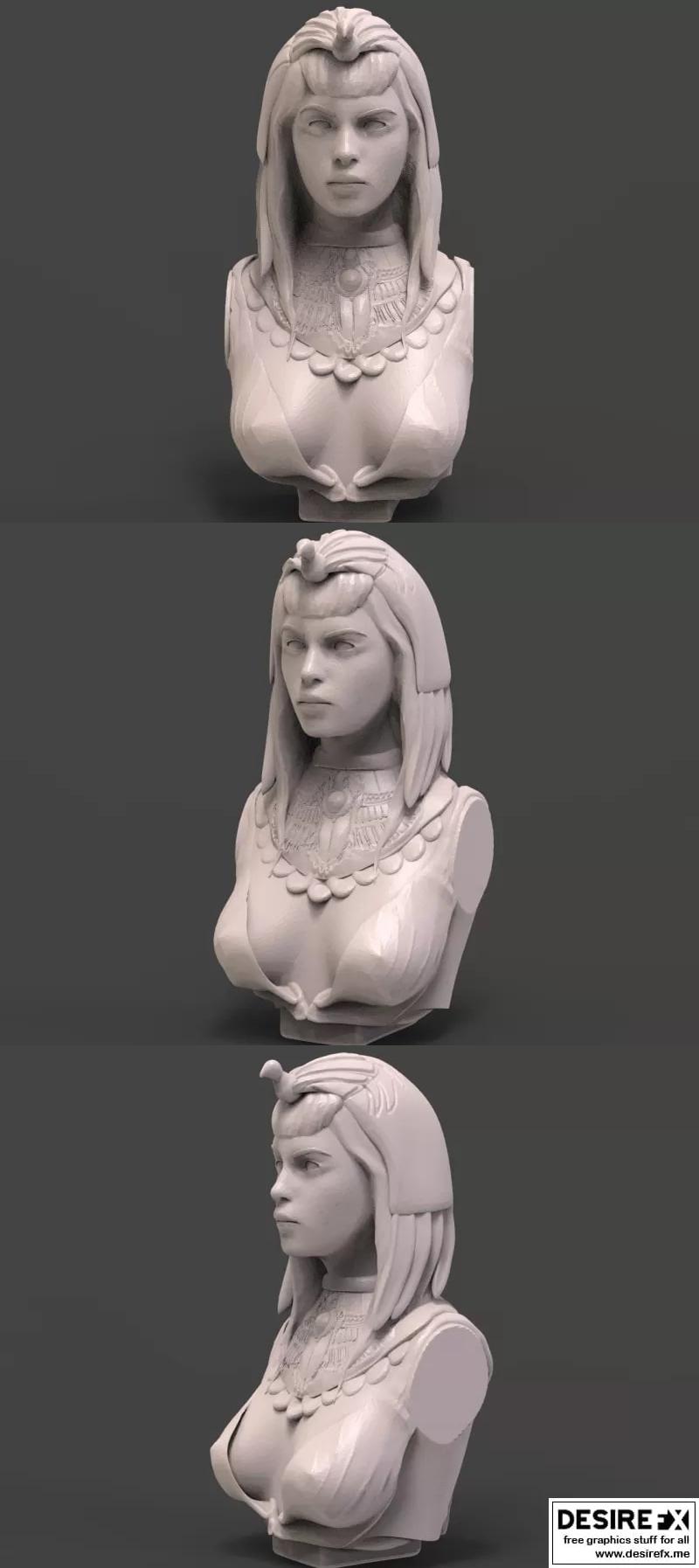 克里奥帕特拉雕像 - 3D打印模型|Cleopatra Bust – 3D Print Model