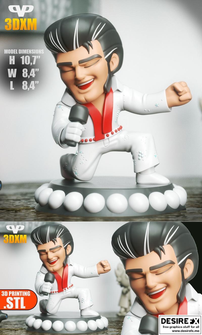 埃尔维斯萌系3D打印模型|Elvis Chibi – 3D Print Model STL