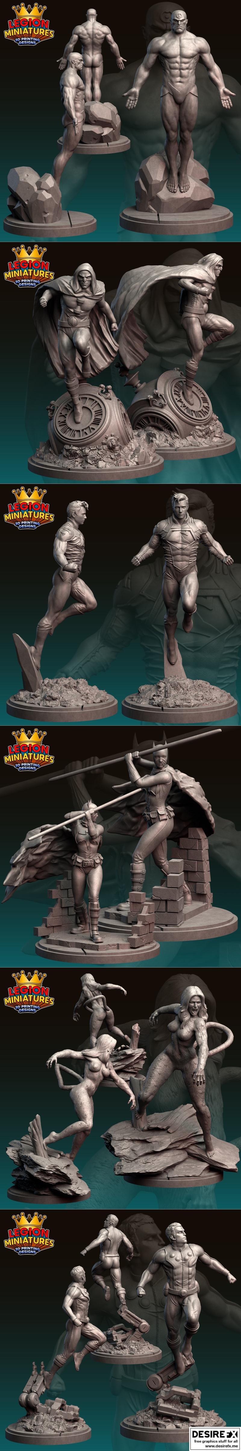 legion迷你模型包27d 3d打印可打印角色模型|Legion Miniatures – Pack 27D – 3D Print Model STL