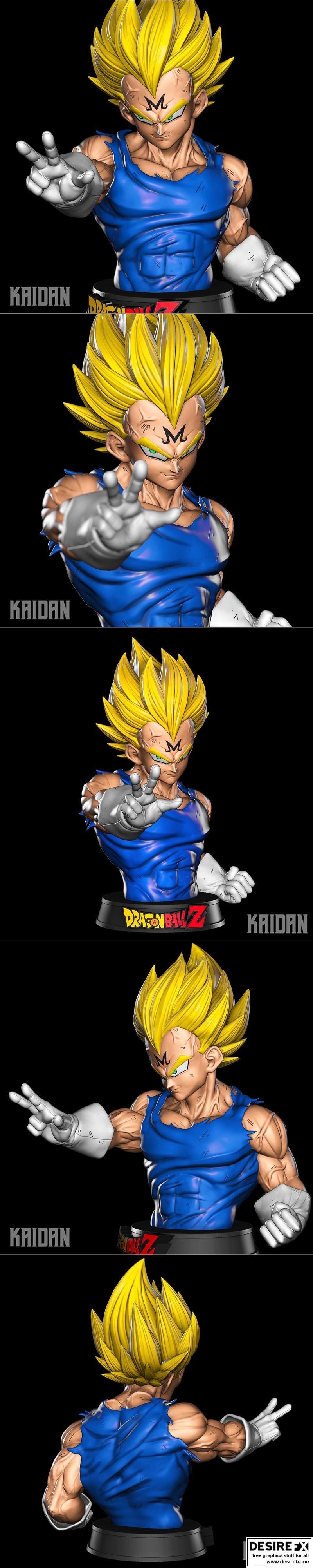 龙珠Z Vegeta 肩扛龙形态 3D打印模型|Kaidan – Vegeta Bust Dragon Ball Z – 3D Print Model STL