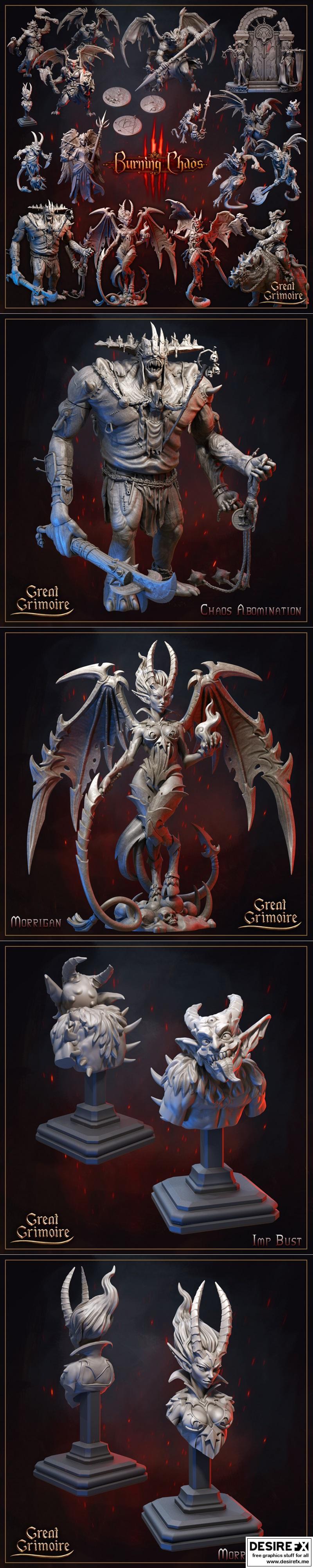 伟大魔典——燃烧的混沌——3D打印模型|Great Grimoire – Burning Chaos – 3D Print Model STL