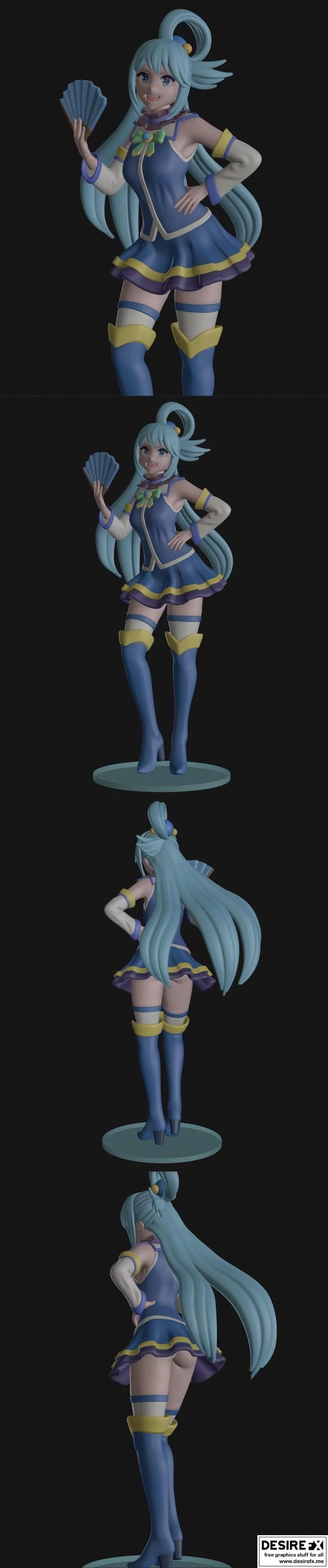 Aqua - 3D打印动漫角色模型|Aqua – 3D Print Model