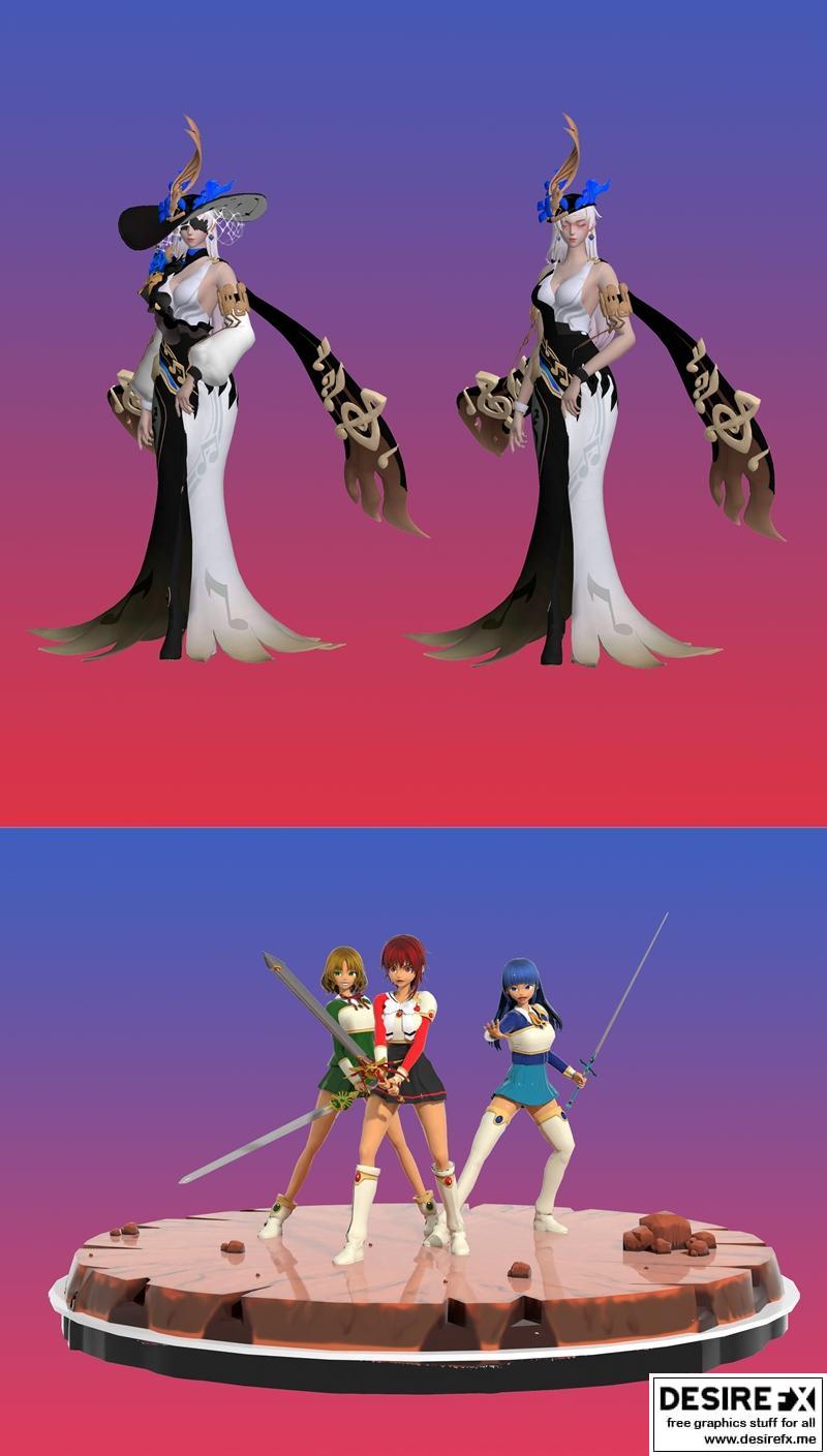 Valorilumia 3D打印魔幻战士模型|Arena Of Valorilumia Jazzy Night and Magical Warriors – 3D Print Model STL