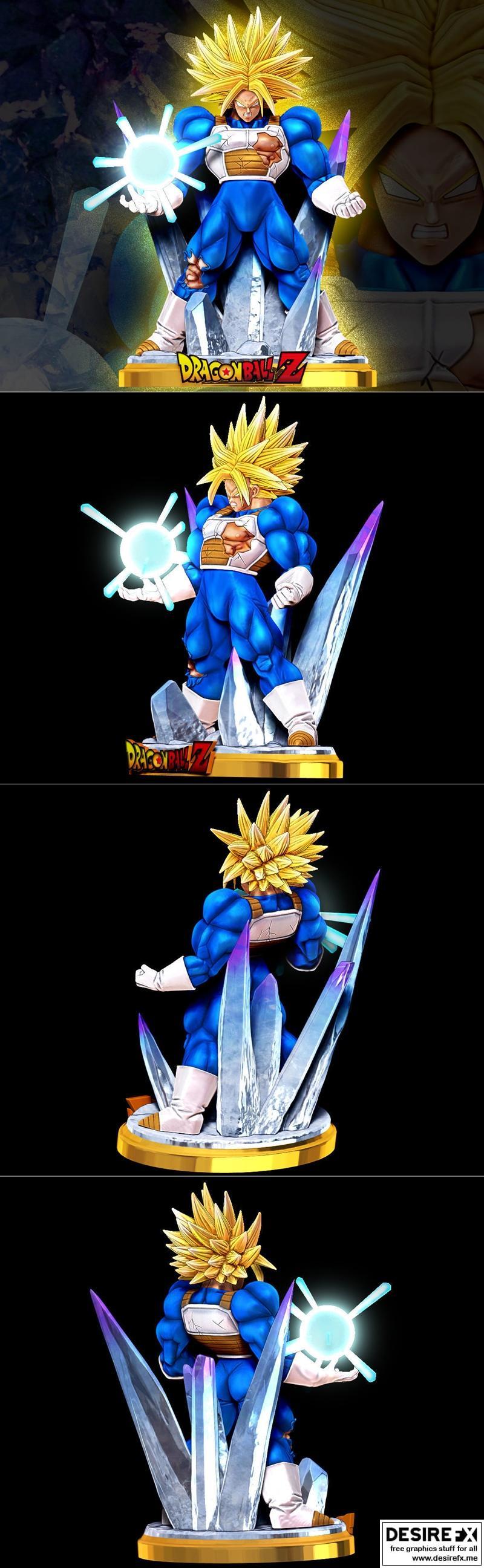 龙珠Z特训者超蓝形态3D打印模型|Trunks Super Saiyan Full Power Dragon Ball Z – 3D Print Model STL