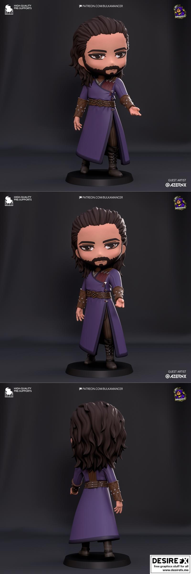 Bulkamancer - Gale Chibi - 《巴乌德斯之门》3D打印模型|Bulkamancer – Gale Chibi – Baulders Gate3 – 3D Print Model STL