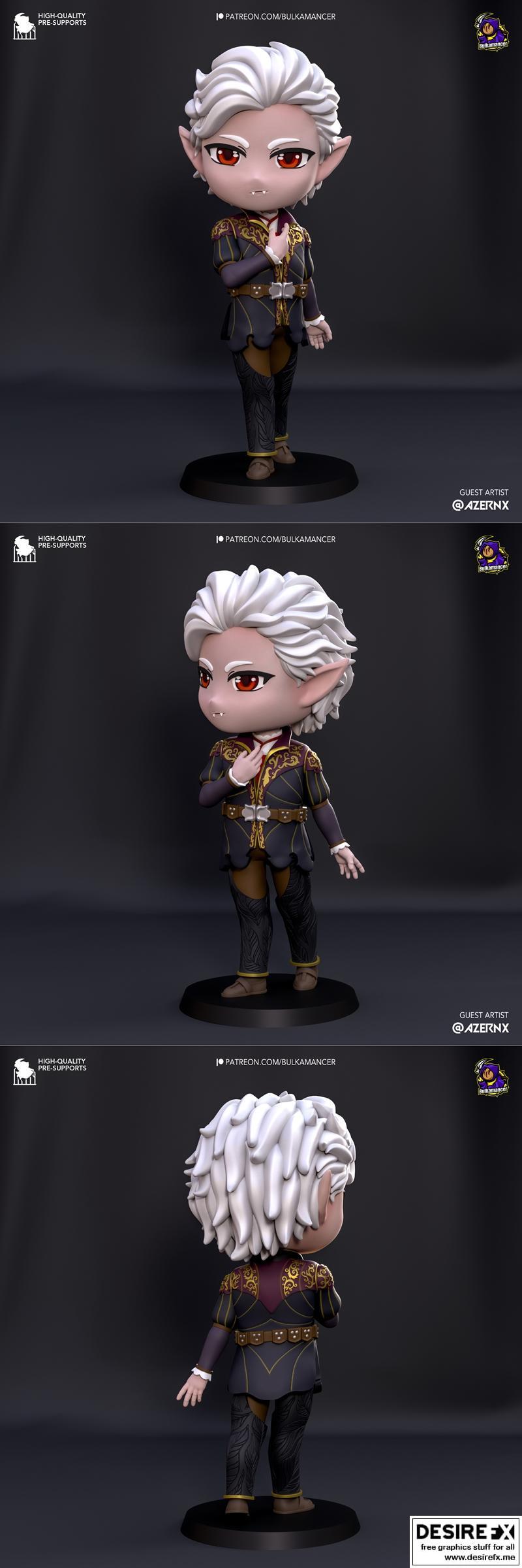 Bulkamancer - Astarion 可爱萌系3D打印模型|Bulkamancer – Astarion Chibi – Baulders Gate3 – 3D Print Model STL