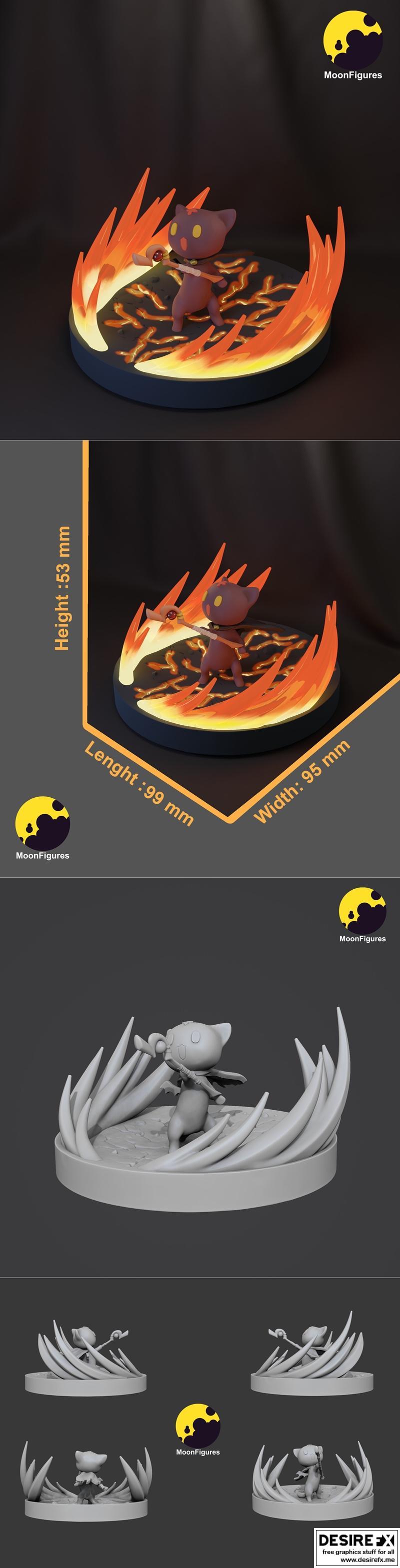 月之图腾——《咒术回战》3D打印模型|MoonFigures – Chomusuke – konosuba – 3D Print Model STL