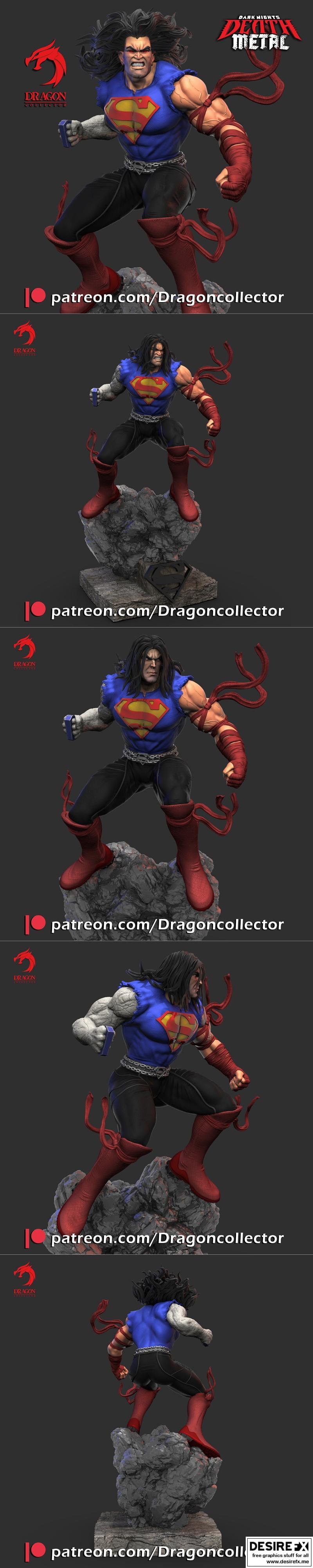 超人 - 死亡金属风格 - 3D打印模型|Superman – Death Metal – 3D Print Model STL