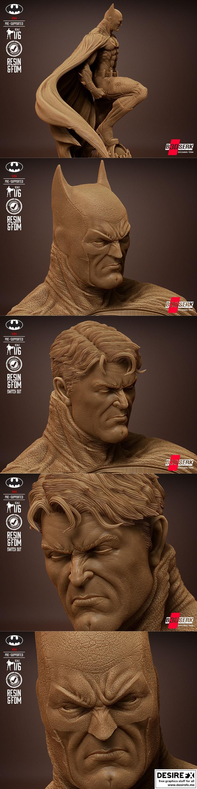 B3DSERK - 暴风蝙蝠侠 3D打印模型|B3DSERK – Batman Statue – 3D Print Model STL