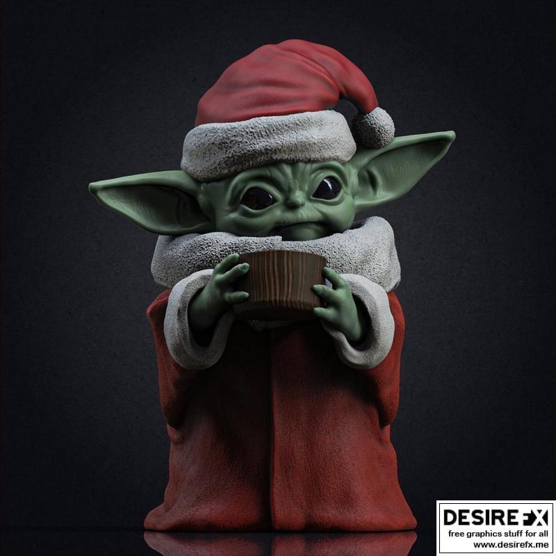 圣诞格鲁 3D打印模型|Christmas Grogu – 3D Print Model STL
