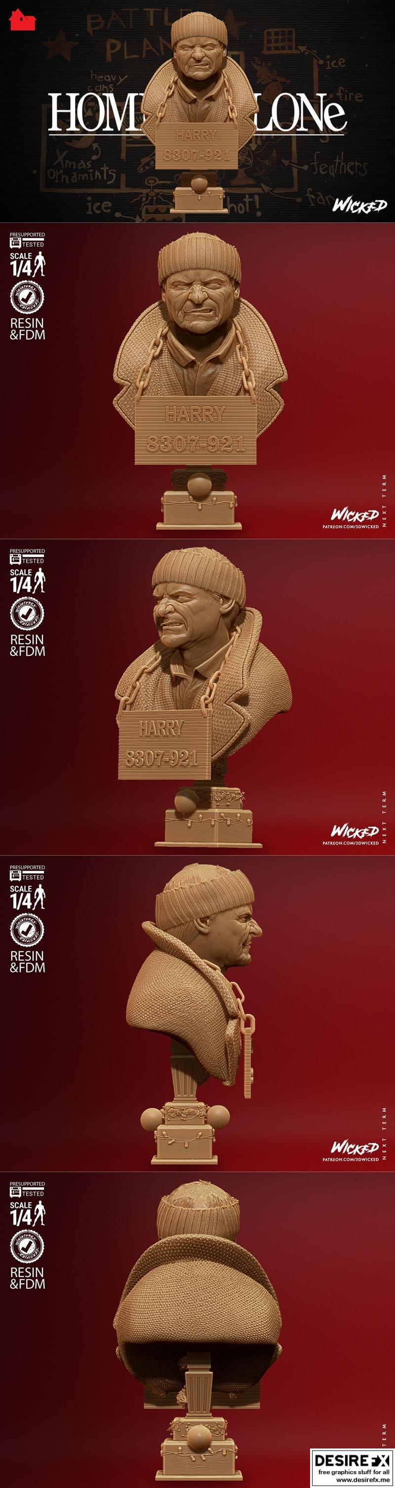 Wicked哈利波特3D打印模型|Wicked – Harry HA Bust – 3D Print Model STL
